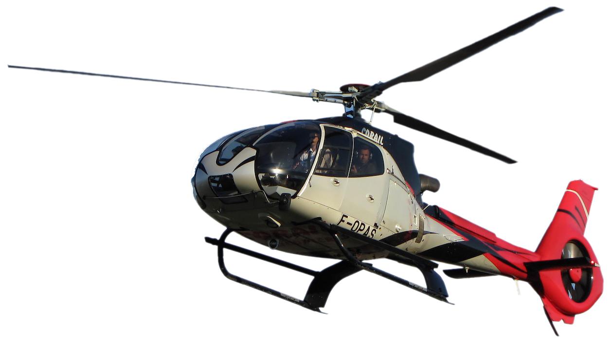 Helicopter transfer over Mauritius